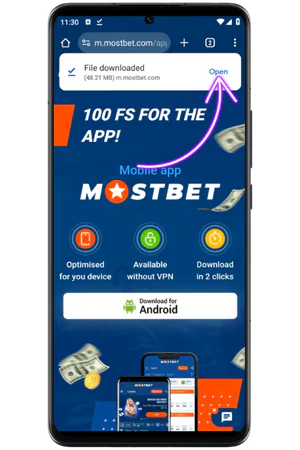 Mostbet APK download complete notification