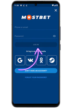 Mostbet login form email password entry